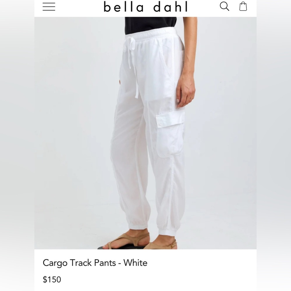 Bella Dahl Cargo Track Pants - White - Picture 3 of 12